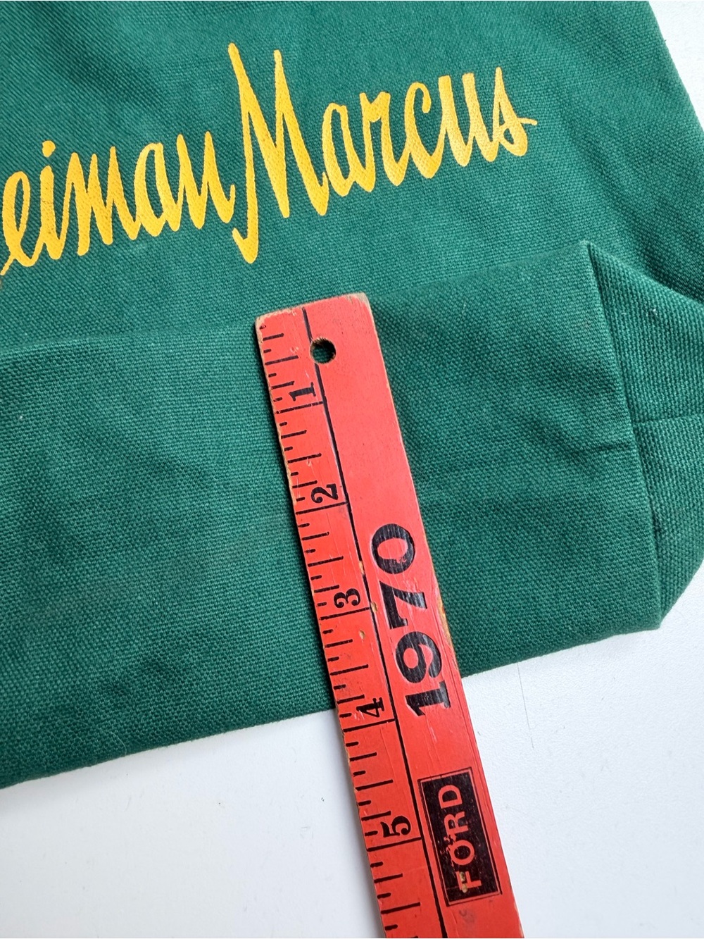 Neiman Marcus Department Store Branded Logo Small Tote Bag Green and Yellow - Picture 7 of 13